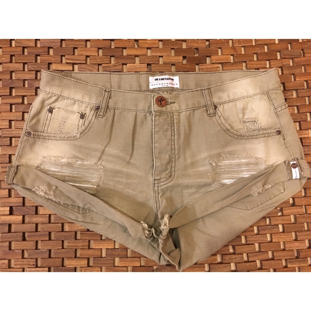 One Teaspoon Bandit Denim Cutoffs - Military Green
